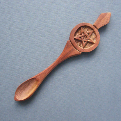 Pentagram Carved Wood Spoon