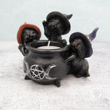 Three Witchy Cats Tealight Candle Holder