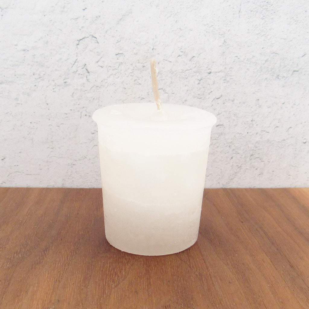 White Votive Candle - Fresh Cotton Scent