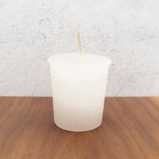 White Votive Candle - Fresh Cotton Scent
