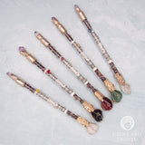Money Drawing Wand with Santa Muerte (Green Aventurine)
