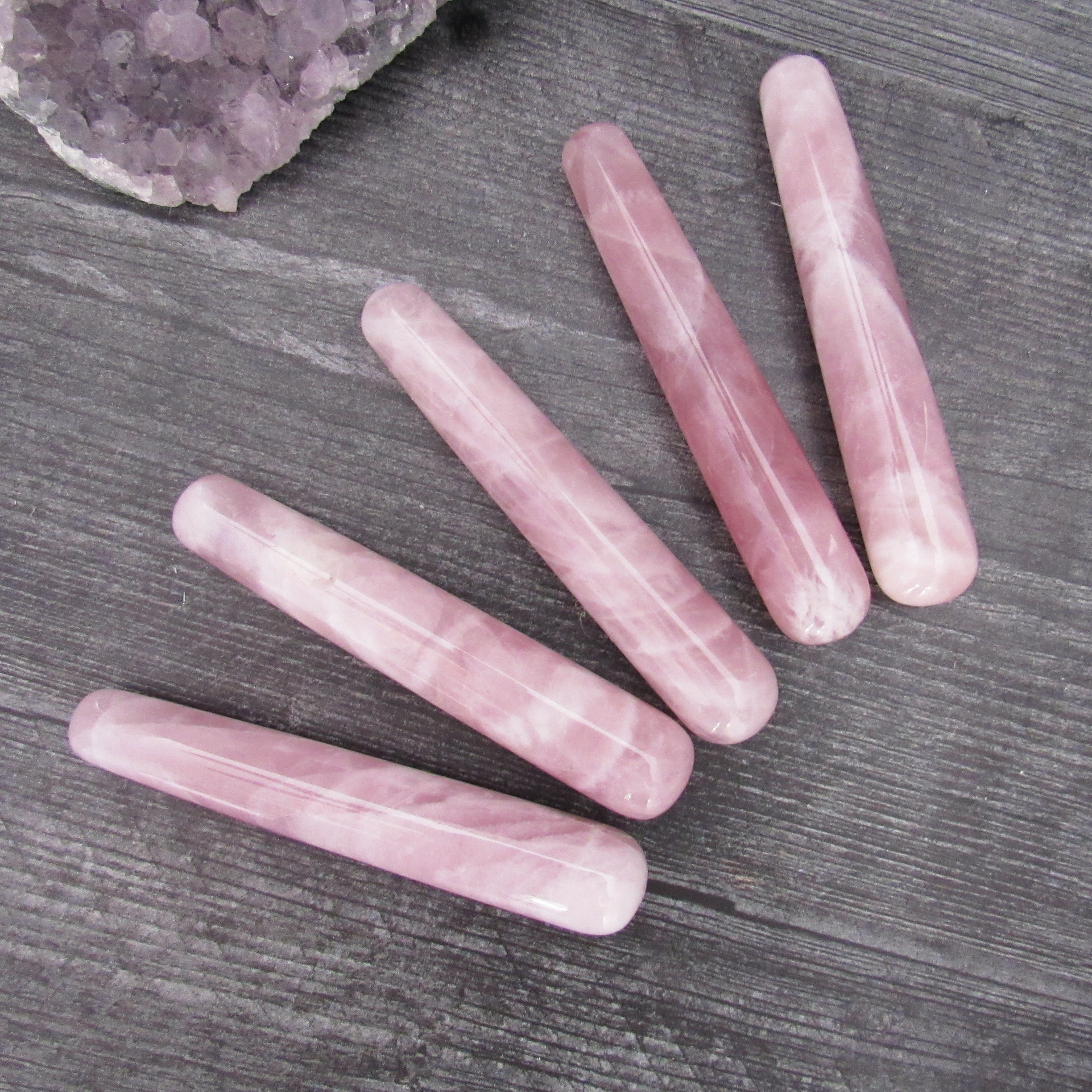 Rose Quartz Crystal Massage Wand Grove and Grotto Rose Quartz Crystal Massage Wand Grove and Grotto