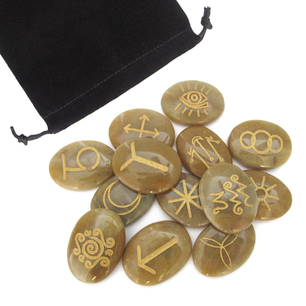 Yellow Agate Witches Runes Set – Grove and Grotto