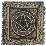 Pentagram Altar Cloth (18 Inches) - Gold and Black