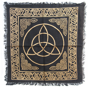 Triquetra Altar Cloth (18 Inches) - Gold and Black