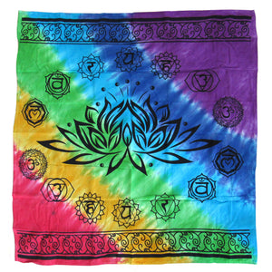 Chakra Lotus Tie-Dye Altar Cloth (36 Inches)