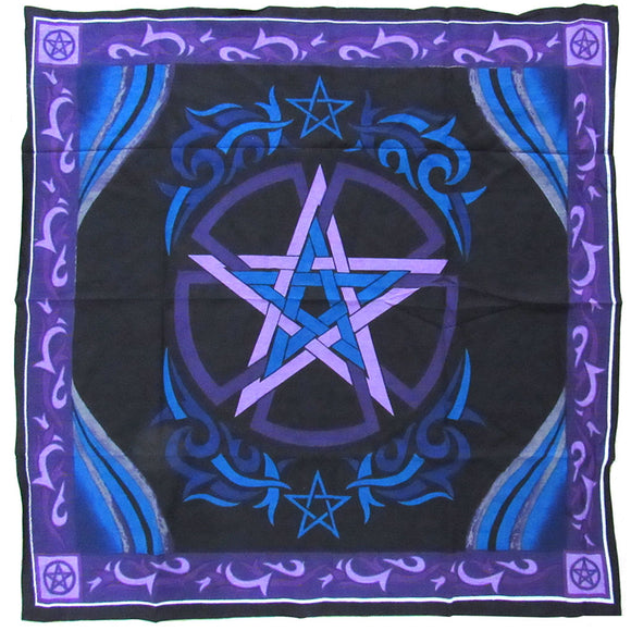 Blue and Purple Pentacle Altar Cloth (36 Inches)