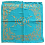 Turquoise Triple Moon Altar Cloth (21 Inches)