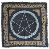 Celtic Pentagram Altar Cloth (36 Inches) - Silver and Gold