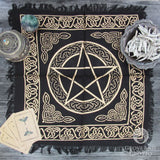 Pentagram Altar Cloth (18 Inches) - Gold and Black