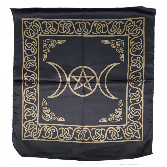 Black Triple Moon Altar Cloth (21 Inches)