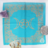 Turquoise Triple Moon Altar Cloth (21 Inches)