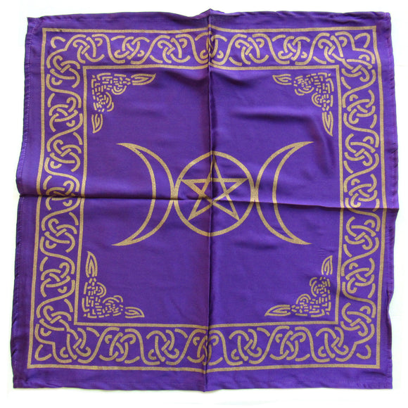 Purple Triple Moon Altar Cloth (21 Inches)