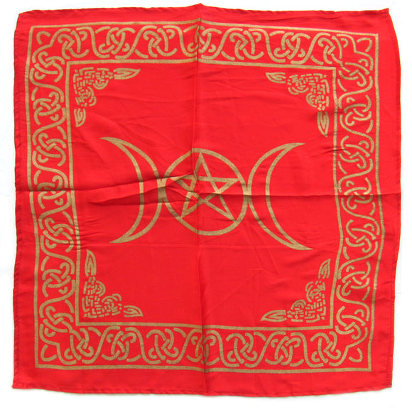 Red Triple Moon Altar Cloth (21 Inches)