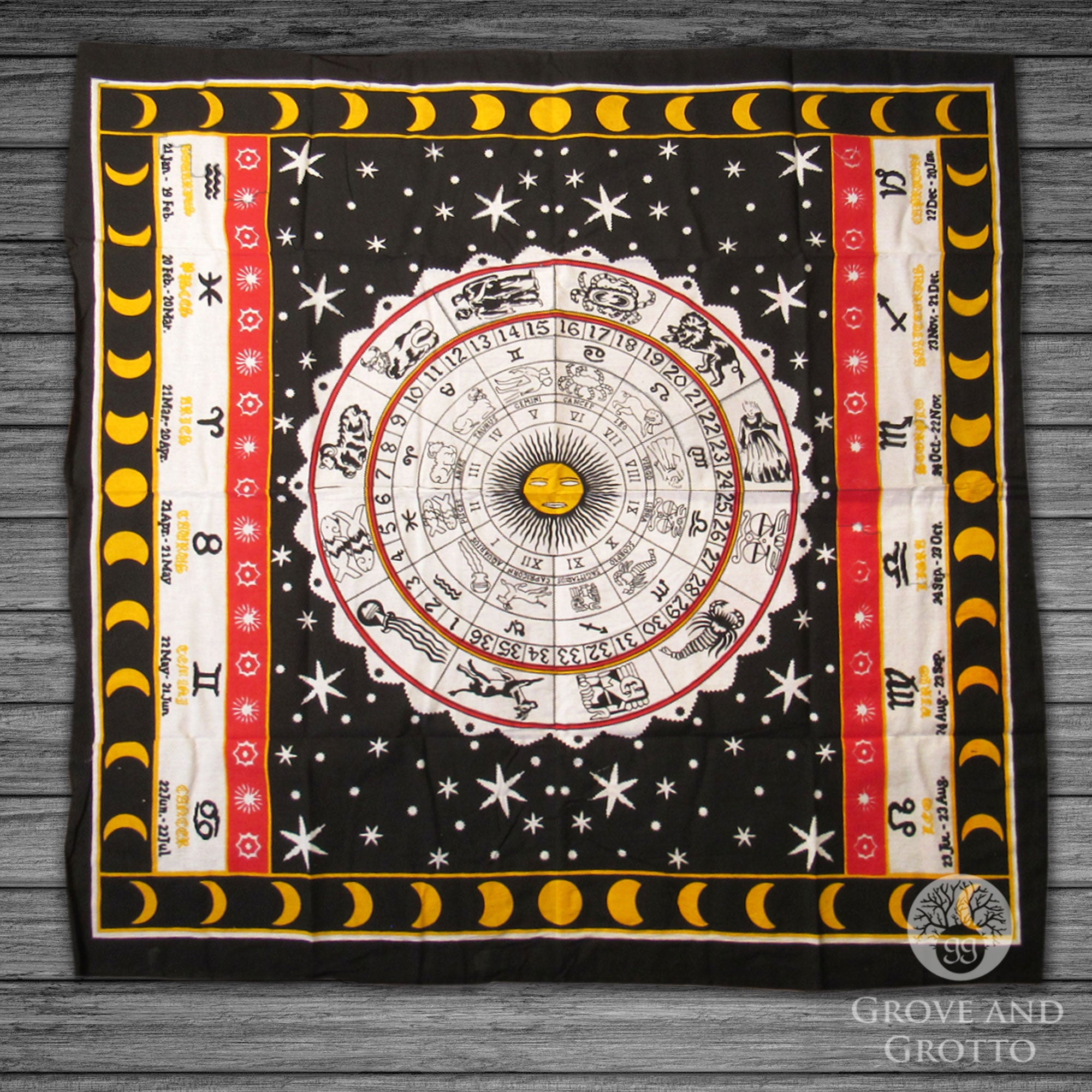 Black and clearance white astrology tapestry