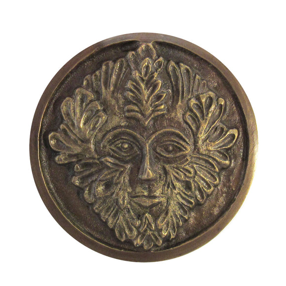 Green Man Bronze Altar Tile