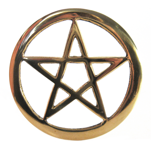 Brass Pentacle Altar Tile (3 Inches)