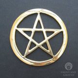 Brass Pentacle Altar Tile (3 Inches)