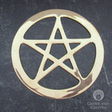 Brass Pentacle Altar Tile (6 Inches)