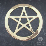 Brass Pentacle Altar Tile (6 Inches)