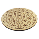 Flower of Life Altar Tile on Birch Wood (10 Inches)