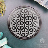 Flower of Life Stone Incense Burner or Altar Tile (4 Inches)