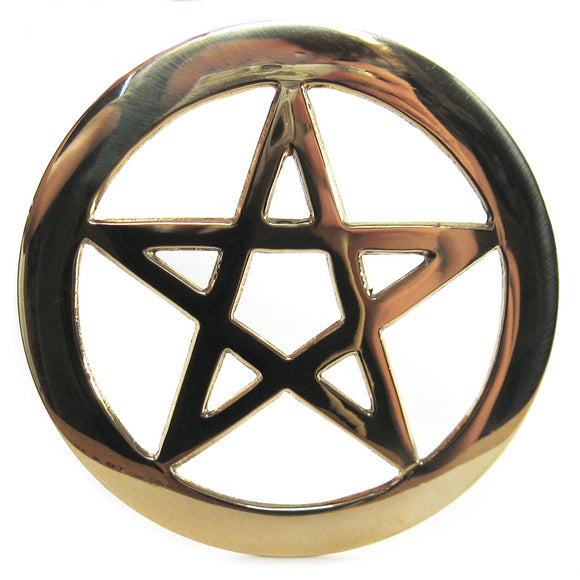 Brass Pentacle Altar Tile (4.5 Inches)