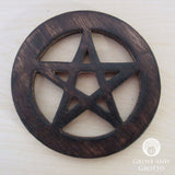 Wooden Pentagram Altar Tile (4 Inches)