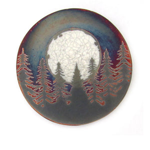 Full Moon Raku Altar Tile (4 Inches)