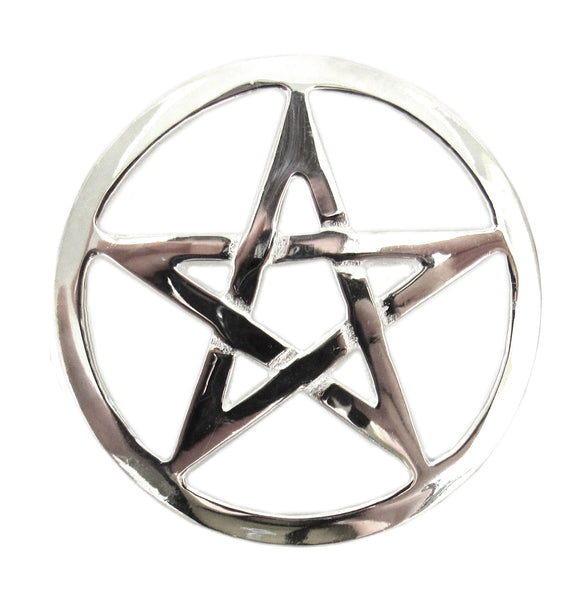 Silver-Plated Pentacle Altar Tile (2.75 Inches)