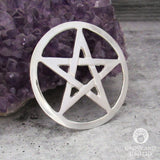 Silver-Plated Pentacle Altar Tile (2.75 Inches)