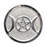 Silver-Plated Triple Moon Altar Tile (3 Inches)
