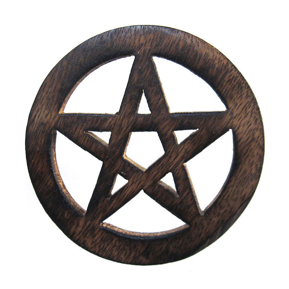 Wooden Pentagram Altar Tile (4 Inches)