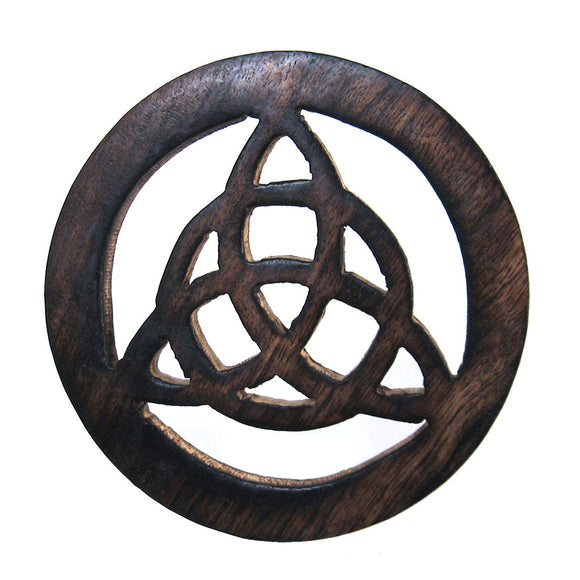 Wooden Triquetra Altar Tile (4 Inches)