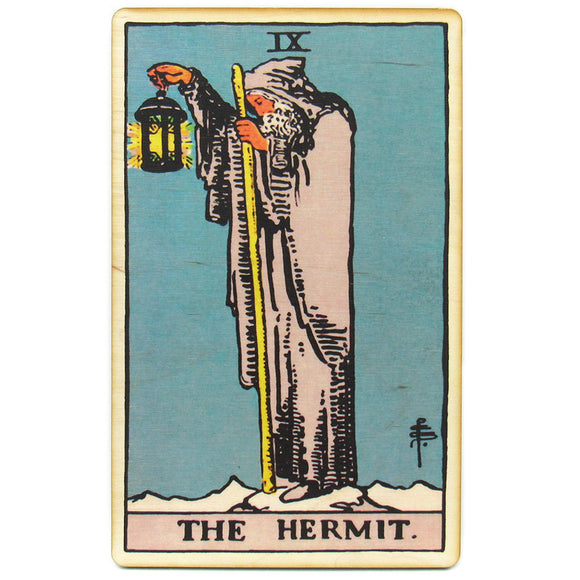 Tarot Art Print on Wood (The Hermit)