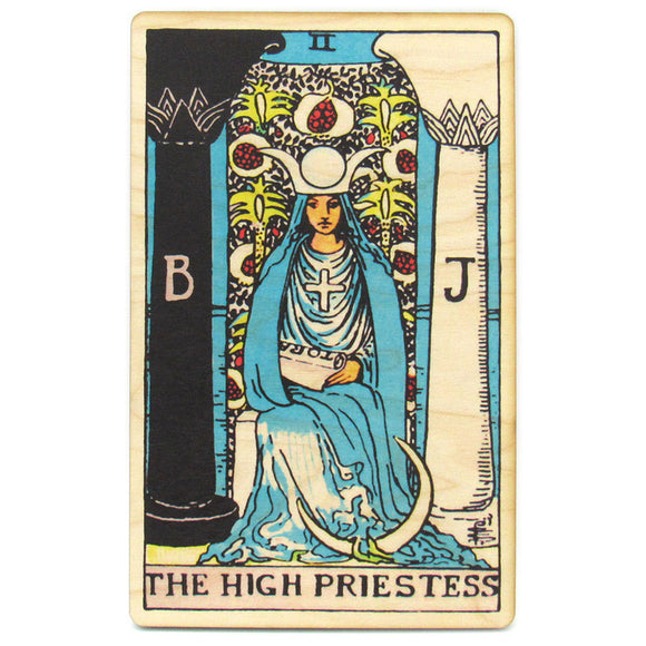 Tarot Art Print on Wood (The High Priestess)