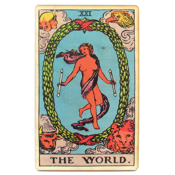 Tarot Art Print on Wood (The World)