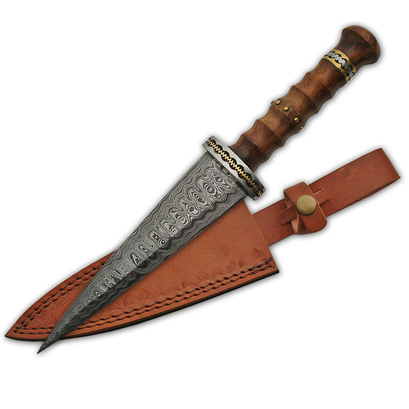Damascus Dirk with Rosewood Handle