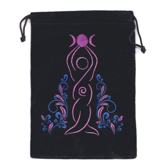 Moon Goddess Embroidered Tarot Bag