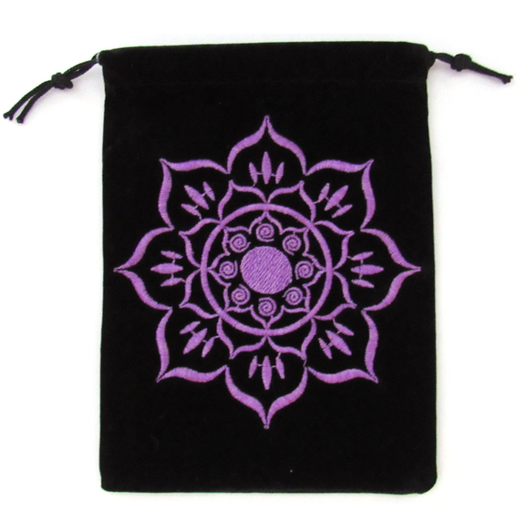 Lotus Embroidered Tarot Bag