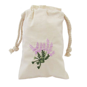 Lavender Embroidered Cotton Bag