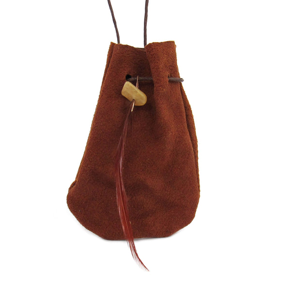Brown Leather Pouch with Cord
