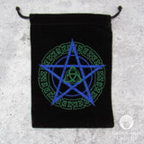 Pentagram with Triquetra Embroidered Tarot Bag