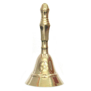 Engraved Pentacle Altar Bell (Brass)