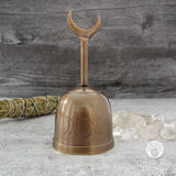 Triple Moon Brass Altar Bell (5 Inches)