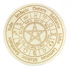 Wheel of the Year Altar Tile on Birch Wood (12 Inches)