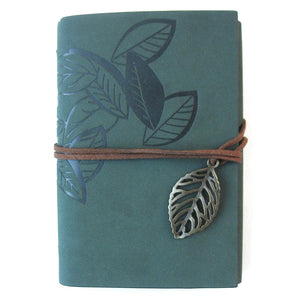 Faux Leather Leaf Journal (Green)