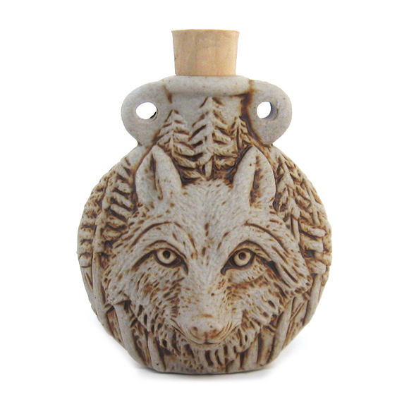 Wolf Ceramic Bottle