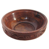 Carved Wooden Bowl with Lid