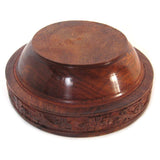 Carved Wooden Bowl with Lid